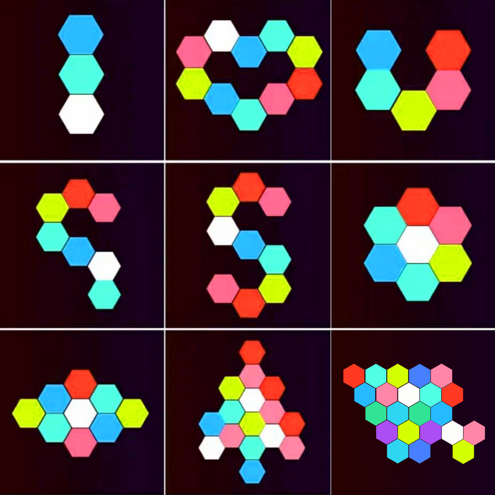 Remote control geometric hexag - Lighting Decoration In Bedroom 리뷰 및 가격